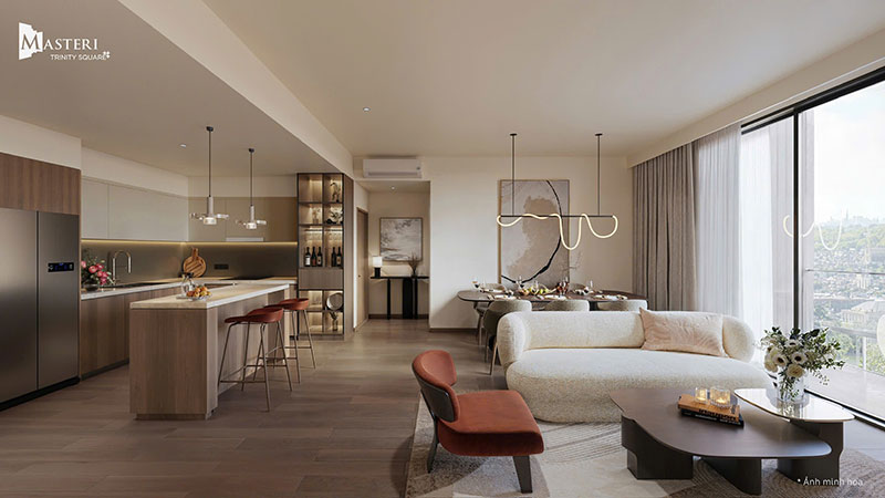 Phòng khách căn hộ Masteri Trinity Square