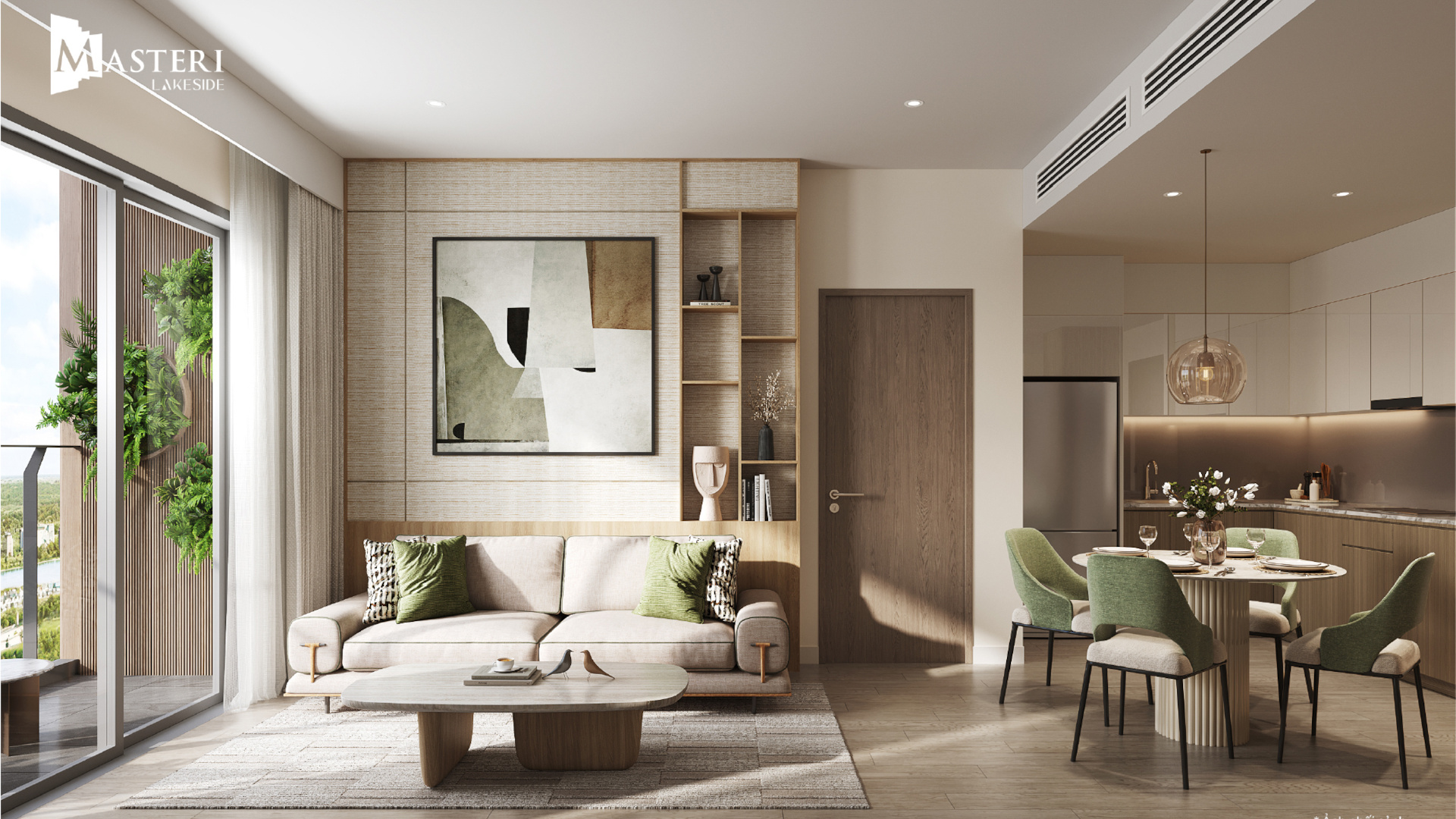 Căn hộ 2 Phòng ngủ - Phối cảnh phòng khách