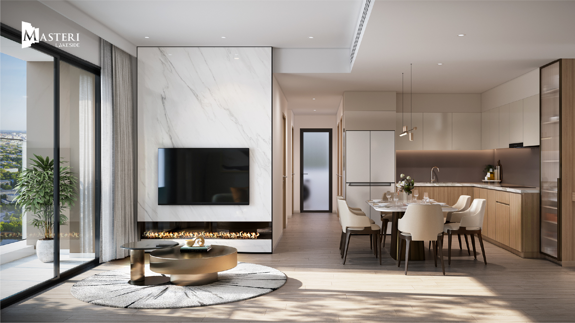 Căn hộ 3 Phòng ngủ - Phối cảnh phòng khách